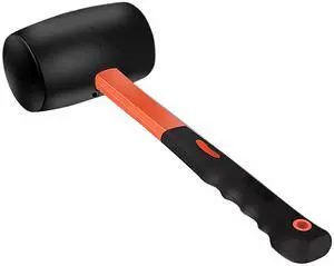 12 oz Rubber Mallet Hammer with Shock-absorbing Fibre Handle Soft Blow Tasks without Damage Double-Faced Soft Mallet for Camping, Flooring, Tent Stakes, Woodworking (12 oz) 12 oz Rubber Mallet Hammer with Shock-absorbing Fibre Handle Soft Blow Tasks without Damage Double-Faced Soft Mallet for Camping, Flooring, Tent Stakes, Woodworking (12 oz)