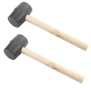 2 Pcs 10 Oz Rubber Mallet Hammer with Wood Handle for Floor Installation, Camping, Tent Stakes, Home Decoration Construction (M) 2 Pcs 10 Oz Rubber Mallet Hammer with Wood Handle for Floor Installation, Camping, Tent Stakes, Home Decoration Construction (M)
