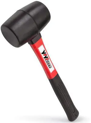 YY-2-005 Rubber Mallet Hammer With fiberglass Handle16-oz, black YY-2-005 Rubber Mallet Hammer With fiberglass Handle16-oz, black