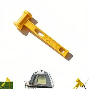 Camping Tent Stake Hammer, Yellow, PE Plastic, 9.84 Inch, Lightweight Portable Mallet with Stake Puller, Ergonomic Grip for Hiking Beach Travel Outdoor Camping Tent Stake Hammer, Yellow, PE Plastic, 9.84 Inch, Lightweight Portable Mallet with Stake Puller, Ergonomic Grip for Hiking Beach Travel Outdoor