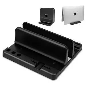 Vertical Laptop Stand Holder, ABS Organizer with Adjustable Dock, 3/4 in 1 Design Extra Storage Space-Saving, Sturdy Laptop Computer Holder for PC, MacBook, Mini PC, iPad (Black, 1 Slot) Vertical Laptop Stand Holder, ABS Organizer with Adjustable Dock, 3/4 in 1 Design Extra Storage Space-Saving, Sturdy Laptop Computer Holder for PC, MacBook, Mini PC, iPad (Black, 1 Slot)