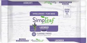 Lavender Essential Oil Flushable Wipes 50 Count (50 Count (Pack of 1), Lavender) Lavender Essential Oil Flushable Wipes 50 Count (50 Count (Pack of 1), Lavender)