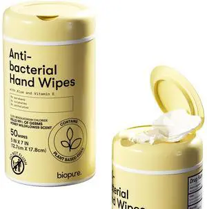Antibacterial Hand Wipes Honey Wildflower- Antibacterial Wipes with Aloe and Vitamin E Formula | 5"x7" Wet Wipes Canister | No Parabens, Sulfates or Phthalates, Kills 99% of Germs, 50 ct Antibacterial Hand Wipes Honey Wildflower- Antibacterial Wipes with Aloe and Vitamin E Formula | 5"x7" Wet Wipes Canister | No Parabens, Sulfates or Phthalates, Kills 99% of Germs, 50 ct