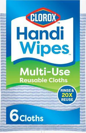 Handi Wipes Multi Use Reusable Cloths, 6 Count (Package May Vary) Handi Wipes Multi Use Reusable Cloths, 6 Count (Package May Vary)