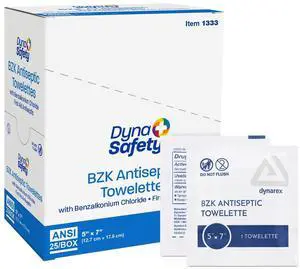 BZK Antiseptic Towelettes - Sterile, Alcohol and Fragrance Free, Gentle Cleansing, Safe on Minor Wounds - 5" x 7" - 25 per Box BZK Antiseptic Towelettes - Sterile, Alcohol and Fragrance Free, Gentle Cleansing, Safe on Minor Wounds - 5" x 7" - 25 per Box