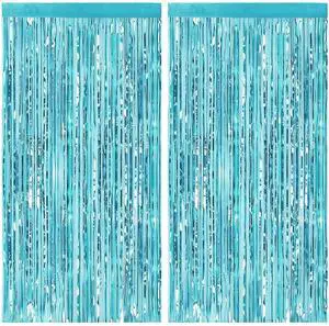 2 Pack Light Blue Tinsel Backdrop - 3.28 ft x 6.56 ft Fringe Backdrop, Glitter Foil Fringe Curtains for Party Decorations, Birthday, Bachelorette, Graduation, Wedding (Light Blue, 2 Pack) 2 Pack Light Blue Tinsel Backdrop - 3.28 ft x 6.56 ft Fringe Backdrop, Glitter Foil Fringe Curtains for Party Decorations, Birthday, Bachelorette, Graduation, Wedding (Light Blue, 2 Pack)