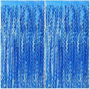 Blue Backdrop Wavy Tinsel Foil Fringe Curtains for Parties Sparkle Metallic Wavy Blue Birthday Decorations for Streamers Party Decorations Photo Booth Props Birthday Ocean Party Decor Supplies Blue Backdrop Wavy Tinsel Foil Fringe Curtains for Parties Sparkle Metallic Wavy Blue Birthday Decorations for Streamers Party Decorations Photo Booth Props Birthday Ocean Party Decor Supplies