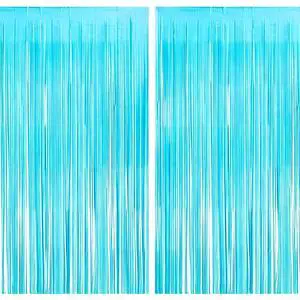 Pastel Blue Tinsel Foil Fringe Curtains Backdrop, Metallic Streamers Curtains Background for Photo Backdrop Baby Showers Birthday Party Decorations - 2 Pack (3.3 ft x 6.6 ft) Pastel Blue Tinsel Foil Fringe Curtains Backdrop, Metallic Streamers Curtains Background for Photo Backdrop Baby Showers Birthday Party Decorations - 2 Pack (3.3 ft x 6.6 ft)