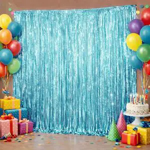 Pool Party Decorations - Blue Tinsel Streamers Backdrop Banner | Summer Party Favors Supplies Indoor Outdoor - Ocean Themed Party Decorations for Beach Sea Water Blue Birthday,2 Pack Pool Party Decorations - Blue Tinsel Streamers Backdrop Banner | Summer Party Favors Supplies Indoor Outdoor - Ocean Themed Party Decorations for Beach Sea Water Blue Birthday,2 Pack