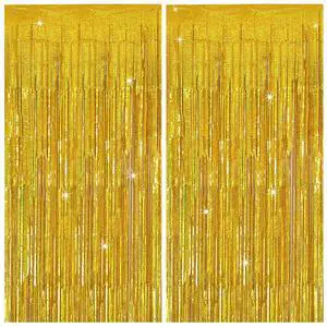 Tinsel Curtain Party Backdrop Gold Birthday Decorations 2 Packs Glitter Foil Fringe Curtain Party Decor Streamers Photo Booth for Birthday Christmas Wedding Halloween Graduation Decorations Tinsel Curtain Party Backdrop Gold Birthday Decorations 2 Packs Glitter Foil Fringe Curtain Party Decor Streamers Photo Booth for Birthday Christmas Wedding Halloween Graduation Decorations