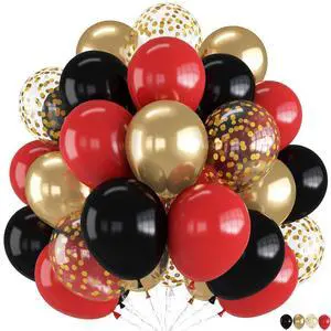 Red Black Gold Balloons,60pcs 12inch Red Black Gold Metallic Chrome Confetti Balloons for Casino Theme Birthday Party,Graduation New Year Party Decorations Supplies Red Black Gold Balloons,60pcs 12inch Red Black Gold Metallic Chrome Confetti Balloons for Casino Theme Birthday Party,Graduation New Year Party Decorations Supplies