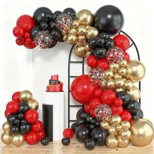 153pcs Red Black Gold Balloon Garland Arch Kit Different Sizes 153pcs Red Black Gold Balloon Garland Arch Kit Different Sizes