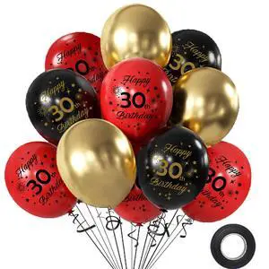 30th Birthday Balloons 12pcs Red Black and Gold Happy 30th Birthday Latex Confetti Balloons Red Black and Gold 10 Year Old Party Balloons for Men Women Birthday Celebration Decoration 30th Birthday Balloons 12pcs Red Black and Gold Happy 30th Birthday Latex Confetti Balloons Red Black and Gold 10 Year Old Party Balloons for Men Women Birthday Celebration Decoration