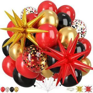Red Black and Gold Balloons 12 Inch Casino Party Balloons Decorations Red Black and Gold Balloons 12 Inch Casino Party Balloons Decorations