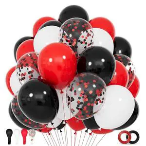 68Pcs Red Black White Latex Balloons 12 Inch with Black Red Confetti Balloons for Birthday, Wedding, Baby Shower, Graduation Poker Card Party. 68Pcs Red Black White Latex Balloons 12 Inch with Black Red Confetti Balloons for Birthday, Wedding, Baby Shower, Graduation Poker Card Party.