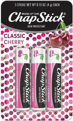 Classic Skin Protectant Flavored Lip Balm Tube, Cherry Flavor, 0.15 Ounce (Pack of 3) Classic Skin Protectant Flavored Lip Balm Tube, Cherry Flavor, 0.15 Ounce (Pack of 3)