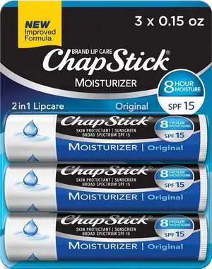 Moisturizer Original Lip Balm Tubes, SPF 15 and Skin Protectant - 0.15 Oz (Pack of 3) Moisturizer Original Lip Balm Tubes, SPF 15 and Skin Protectant - 0.15 Oz (Pack of 3)
