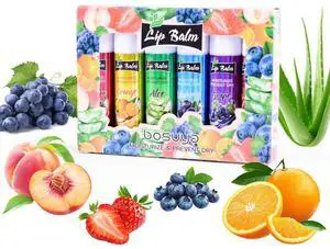 Fruit flavor lip balm,6 pack Natural Soft All-Day Moisturizer with Vitamin E and Coconut Oil,100% Natural & Organic Lip Balm Sticks for repair chapped lips or dry lips Fruit flavor lip balm,6 pack Natural Soft All-Day Moisturizer with Vitamin E and Coconut Oil,100% Natural & Organic Lip Balm Sticks for repair chapped lips or dry lips