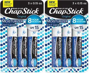 Moisturizer Original Lip Balm Tubes, SPF 15 and Skin Protectant - 0.15 Oz, 3 Count (Pack of 2) Moisturizer Original Lip Balm Tubes, SPF 15 and Skin Protectant - 0.15 Oz, 3 Count (Pack of 2)
