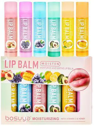 6 Flavors Lip Balm Set-Gentle Hydration for Dry & Sensitive Lips, All-Day Moisture Hydrating & Repairing for Delicate Lips Smooth Non-Greasy 6 Flavors Lip Balm Set-Gentle Hydration for Dry & Sensitive Lips, All-Day Moisture Hydrating & Repairing for Delicate Lips Smooth Non-Greasy