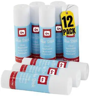 School Glue Sticks, Glue Sticks for Kids, Clear, Washable, 0.32oz, 12 Pack School Glue Sticks, Glue Sticks for Kids, Clear, Washable, 0.32oz, 12 Pack