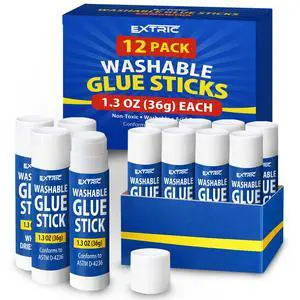 Glue Sticks for Kids 12 PK Washable White 1.3 OZ Bulk All Purpose Glue Glue Sticks for Kids 12 PK Washable White 1.3 OZ Bulk All Purpose Glue