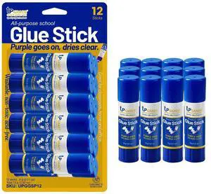 Upgrade Office Supply Glue Sticks, 6g, 12 Count, Purple Goes On Dries Clear Upgrade Office Supply Glue Sticks, 6g, 12 Count, Purple Goes On Dries Clear