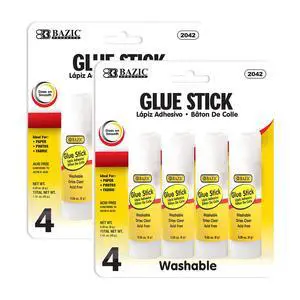 Glue Sticks, 0.28 oz (8 g), 4 Count, 2-Pack Glue Sticks, 0.28 oz (8 g), 4 Count, 2-Pack