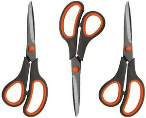 3-Pack 8 Inch Craft Scissors, Heavy Duty Non-Stick PTFE-Coated 3-Pack 8 Inch Craft Scissors, Heavy Duty Non-Stick PTFE-Coated