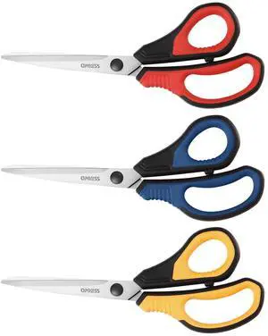 8.5" Scissors All Purpose 3 Pack Heavy Duty for Office School Fabric 8.5" Scissors All Purpose 3 Pack Heavy Duty for Office School Fabric