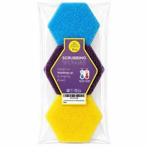 3 Pack Kitchen Cleaning Sponge Non Scratch Dishwashing Scrub Sponges Heavy Duty Reusable Cleaning Pads 3 Pack Kitchen Cleaning Sponge Non Scratch Dishwashing Scrub Sponges Heavy Duty Reusable Cleaning Pads