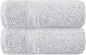 Cotton 2 Pack Oversized Bath Towel Set, Large Bath Towels 27x54, Ultra Soft, Absorbent, Compact, Quick Drying and Lightweight, Eco-Friendly and 100% Recyclable Towel Set - Light Grey Cotton 2 Pack Oversized Bath Towel Set, Large Bath Towels 27x54, Ultra Soft, Absorbent, Compact, Quick Drying and Lightweight, Eco-Friendly and 100% Recyclable Towel Set - Light Grey
