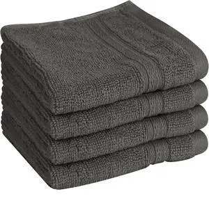 100% Cotton - Wash Cloth Set - Pack of 4, Quick Dry, Luxurious, Highly Absorbent and Soft Feel Premium Spa & Hotel Perfect for Daily Use (12 X 12 Grey) 100% Cotton - Wash Cloth Set - Pack of 4, Quick Dry, Luxurious, Highly Absorbent and Soft Feel Premium Spa & Hotel Perfect for Daily Use (12 X 12 Grey)
