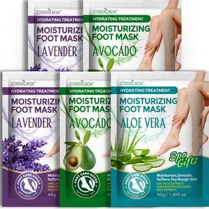 5 Pack Moisturizing Foot Mask, Hydrating Feet Mask for Dry Cracked Feet, Moisturizing Foot Socks Dry Skin Moisturizer for Soft Smooth Feet, Foot Spa Care Kit, Ideal Holiday Gift for Women and Men 5 Pack Moisturizing Foot Mask, Hydrating Feet Mask for Dry Cracked Feet, Moisturizing Foot Socks Dry Skin Moisturizer for Soft Smooth Feet, Foot Spa Care Kit, Ideal Holiday Gift for Women and Men