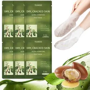 6 Pairs Moisturizing Foot Masks with Shea Butter, Jojoba Oil 6 Pairs Moisturizing Foot Masks with Shea Butter, Jojoba Oil