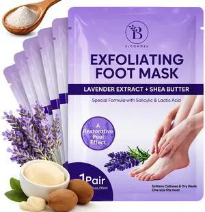 Foot Peeling Mask (6 pairs) Exfoliating Foot Mask for Dry Cracked Feet with Lavender & Shea Butter, Dead Skin & Callus Remover for Feet, Exfoliating Socks for Women & Men, One Size Fits Most - GEN2 Foot Peeling Mask (6 pairs) Exfoliating Foot Mask for Dry Cracked Feet with Lavender & Shea Butter, Dead Skin & Callus Remover for Feet, Exfoliating Socks for Women & Men, One Size Fits Most - GEN2
