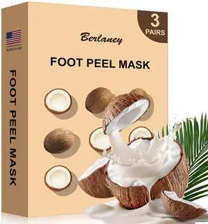Coconut Foot Peeling Mask, 3 Pairs of Skin Exfoliating Foot Masks for Dry feet, Cracked heels, Callus, Dead Skin Remover,for Smooth Touch Feet, Spa Experience at Home or Travel Coconut Foot Peeling Mask, 3 Pairs of Skin Exfoliating Foot Masks for Dry feet, Cracked heels, Callus, Dead Skin Remover,for Smooth Touch Feet, Spa Experience at Home or Travel