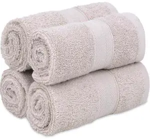 Quick-Dry, Soft & High Absorbent Washcloths Towels 13"x13" Cotton Turkish Towel Set of 4 | Daily Use 100% Cotton Towels for Bathroom, Gym & More | Bathroom Towels Set (4 Pcs Ice Silver) Quick-Dry, Soft & High Absorbent Washcloths Towels 13"x13" Cotton Turkish Towel Set of 4 | Daily Use 100% Cotton Towels for Bathroom, Gym & More | Bathroom Towels Set (4 Pcs Ice Silver)