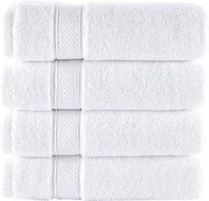 Hotel Quality Turkish Towel Set for Bathroom (4 Pcs Washcloth Set, Pure White) Hotel Quality Turkish Towel Set for Bathroom (4 Pcs Washcloth Set, Pure White)