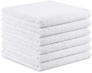 100% Cotton Wash Cloth, 12x12 Inch, 6 Pack, White 100% Cotton Wash Cloth, 12x12 Inch, 6 Pack, White