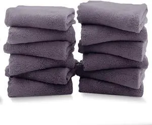 12 Pack Premium Washcloths Set - Quick Drying- Soft Microfiber Coral Velvet Highly Absorbent Wash Clothes - Multipurpose Use as Bath, Spa, Facial, Fingertip Towel (Grey) 12 Pack Premium Washcloths Set - Quick Drying- Soft Microfiber Coral Velvet Highly Absorbent Wash Clothes - Multipurpose Use as Bath, Spa, Facial, Fingertip Towel (Grey)