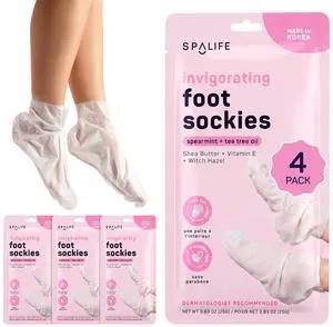 Moisturizing Foot Sockies | Foot Mask for Dry Cracked Feet | Tea Tree Oil Softening Booties | Callus Remover Alternative | Self Care Gifts for Women | 4 Pack Moisturizing Foot Sockies | Foot Mask for Dry Cracked Feet | Tea Tree Oil Softening Booties | Callus Remover Alternative | Self Care Gifts for Women | 4 Pack