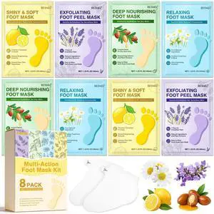 8 Pack Moisturizing Foot Mask,Hydrating Foot Masks for Dry Cracked Feet 8 Pack Moisturizing Foot Mask,Hydrating Foot Masks for Dry Cracked Feet