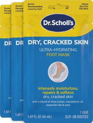 Cracked Skin, Ultra Hydrating Foot Mask, 3 Pairs Moisturizing Socks: Intensely Moisturizes Repairs and Softens Rough Dry Skin with Urea & Essential Oils for Dry Cracked Feet Cracked Skin, Ultra Hydrating Foot Mask, 3 Pairs Moisturizing Socks: Intensely Moisturizes Repairs and Softens Rough Dry Skin with Urea & Essential Oils for Dry Cracked Feet