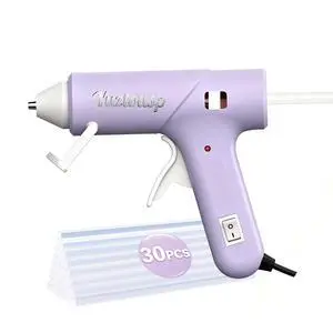 Hot Glue Gun Kit with 30 clear Glue Sticks Melt Glue Gun, Fast Preheating Low Temp Small Hot Melt Gun Set Arts Craft School DIY Arts Class Projects Home Quick Repairs Purple Hot Glue Gun Kit with 30 clear Glue Sticks Melt Glue Gun, Fast Preheating Low Temp Small Hot Melt Gun Set Arts Craft School DIY Arts Class Projects Home Quick Repairs Purple