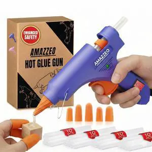 Hot Glue Gun and Sticks Set 40pcs with 5 Fingers Safety Caps Hot Glue Gun and Sticks Set 40pcs with 5 Fingers Safety Caps