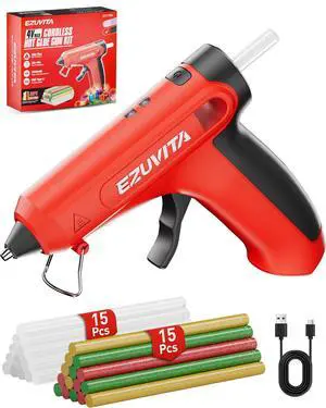 4V Red Cordless Hot Glue Gun Kit, 30-Piece Glue Sticks 4V Red Cordless Hot Glue Gun Kit, 30-Piece Glue Sticks