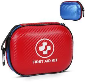 Small First Aid Kit - 185 Pieces Waterproof Emergency Kit for Home, Car, Office, Travel, Camping, Hiking & Outdoor - Portable Hard Case Survival Kit with Premium Supplies(Blue/Red) Small First Aid Kit - 185 Pieces Waterproof Emergency Kit for Home, Car, Office, Travel, Camping, Hiking & Outdoor - Portable Hard Case Survival Kit with Premium Supplies(Blue/Red)
