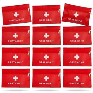 12 Pack Empty First Aid Kit Bag, Small First Aid Pouch Bulk, Water Resistant Travel Medical Organizer, Mini Emergency Supply Storage for Home, Car, Office, Camping, Outdoors (Red, 11x16cm, Bag Only) 12 Pack Empty First Aid Kit Bag, Small First Aid Pouch Bulk, Water Resistant Travel Medical Organizer, Mini Emergency Supply Storage for Home, Car, Office, Camping, Outdoors (Red, 11x16cm, Bag Only)