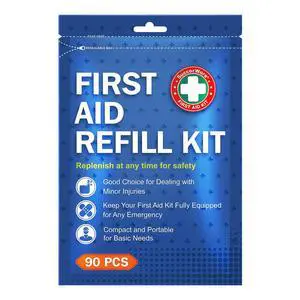 90 Pieces First Aid Refill Kit - Wound Care Kit Includes Bandages for Home, Travel, Hiking - Portable Replacement Kit for First Aid Medical Supplies1 Set 90 Pieces First Aid Refill Kit - Wound Care Kit Includes Bandages for Home, Travel, Hiking - Portable Replacement Kit for First Aid Medical Supplies1 Set